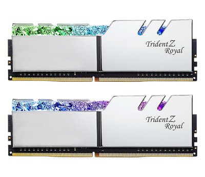 Пам'ять для настільних комп'ютерів G.Skill 32 GB (2x16GB) DDR4 3200 MHz Trident Z Royal Silver (F4-3200C16D-32GTRS) 363901 фото