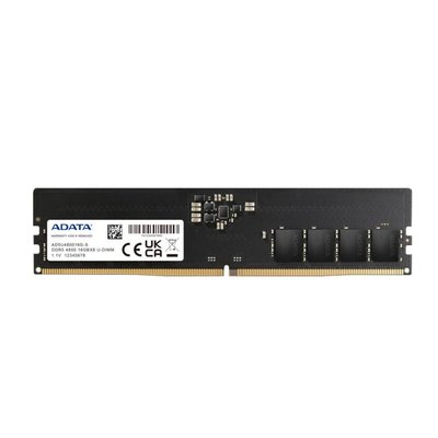 Память для настольных компьютеров Adata 16GB DDR5 4800 MHz (AD5U480016G-S) 503964 фото