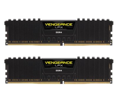 Пам'ять для настільних комп'ютерів Corsair 32 GB (2x16 GB) DDR4 3000 MHz Vengeance LPX Black (CMK32GX4M2D3000C16) 338220 фото