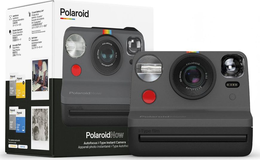 Фотокамера миттєвого друку Polaroid Now Black 301156 фото