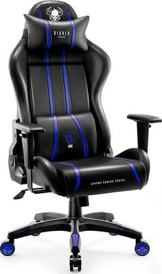 Комп'ютерне крісло для геймера Diablo Chairs X-One 2,0 Normal Size Black/Blue 312204 фото