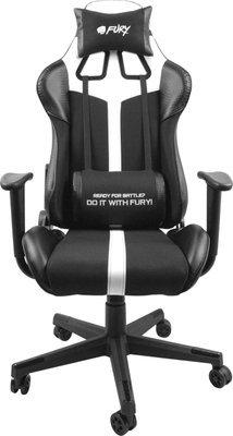 Комп'ютерне крісло для геймера Fury Avenger XL Black/White 320340 фото