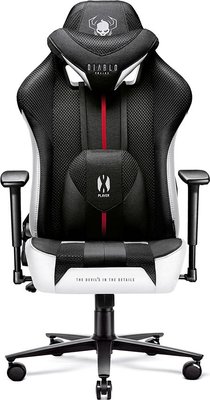 Комп'ютерне крісло для геймера Diablo Chairs X-Player 2,0 Normal Size Black/White 312225 фото