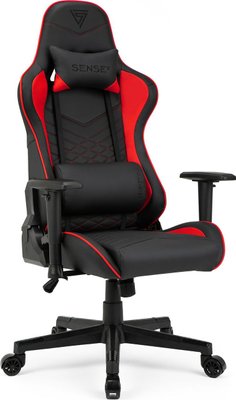 Комп'ютерне крісло для геймера Sense7 Spellcaster Black/Red 323566 фото