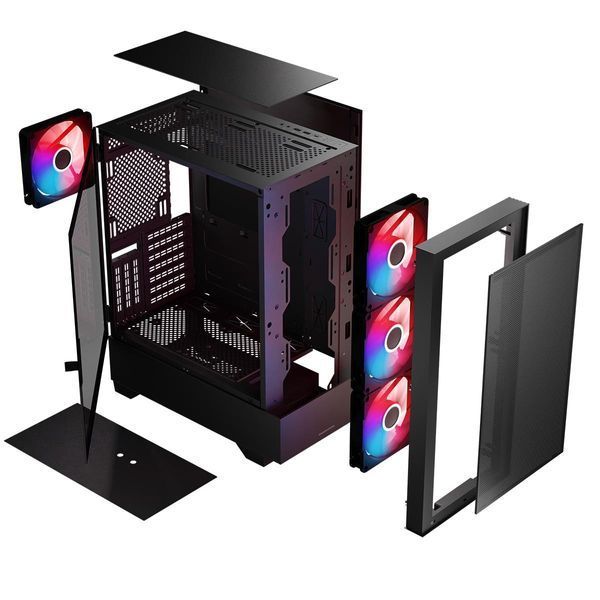 Корпус Modecom Siroco ARGB Flow Midi Black (AT-SIROCO-MG-10-00ARGB-0002) 503198 фото