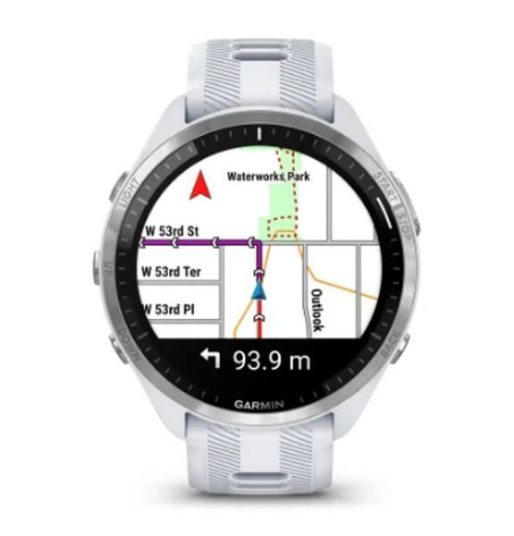 Смарт-годинник Garmin Forerunner 965 Titanium Bezel w. Whiteston Case and Whiteston/Powder Gray S. Band (010-02809-01/11/8) 613073 фото
