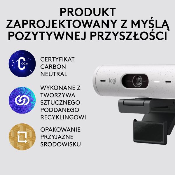 Веб-камера Logitech Brio 500 Off White (960-001428) 437564 фото