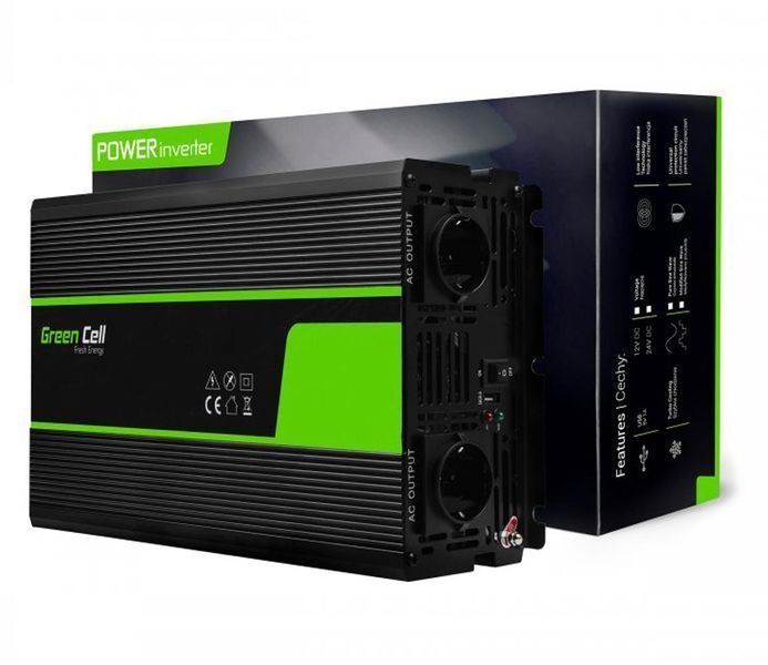Перетворювач DC-AC Green Cell INV11 12V/230V 2000W/4000W Pure sinus 477321 фото