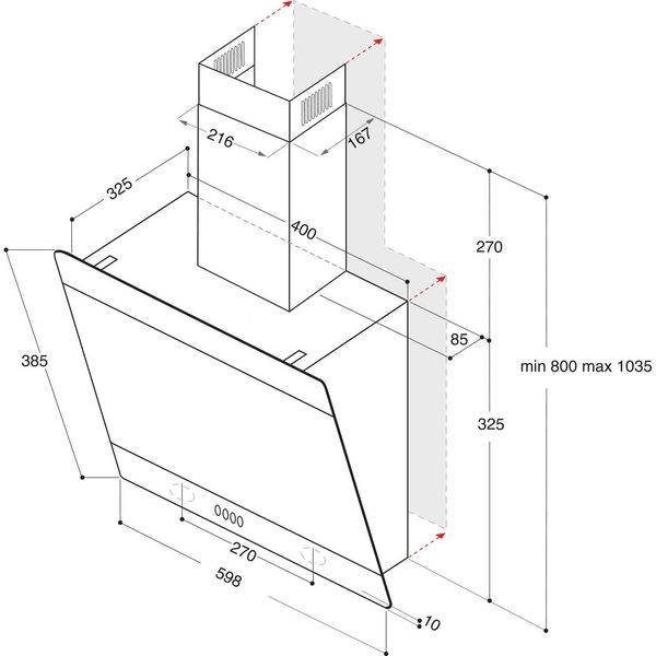 Вытяжка наклонная Whirlpool WHVP 62FLTSK 352650 фото