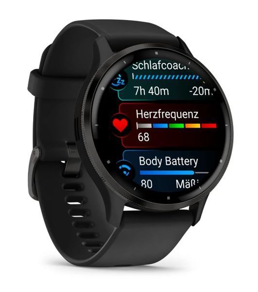 Смарт-годинник Garmin Venu 3 Slate Stainless Steel Bezel with Black Case and Silicone Band (010-02784-01/51/41) 613087 фото