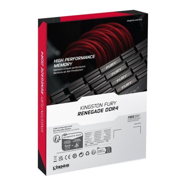 Пам'ять для настільних комп'ютерів Kingston Fury 32 GB (2x16GB) DDR4 4266 MHz Renegade Black (KF442C19RB12K2/32) 504251 фото