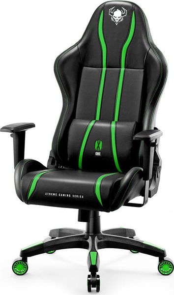 Комп'ютерне крісло для геймера Diablo Chairs X-One 2,0 Normal Size Black/Green 312205 фото