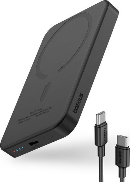 Зовнішній акумулятор (павербанк) Baseus Magnetic Bracket Mini 5000mAh 20W Black (P10022107113-00) 613576 фото