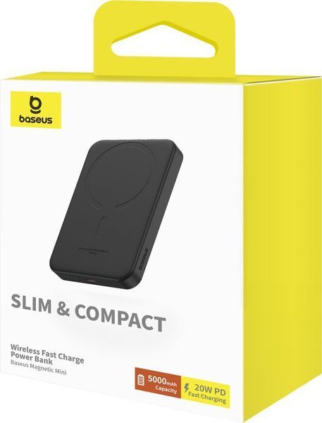 Зовнішній акумулятор (павербанк) Baseus Magnetic Bracket Mini 5000mAh 20W Black (P10022107113-00) 613576 фото