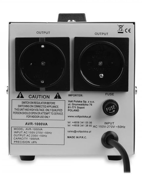 Стабілізатор напруги Volt Polska AVR 1000 VA (5AVR1000SE) 508264 фото