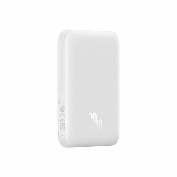 Зовнішній акумулятор (павербанк) Baseus Magnetic Bracket Mini Fast Charge Power Bank 6000mAh 20W White (P10059002223-00) 613600 фото