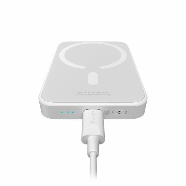 Зовнішній акумулятор (павербанк) Baseus Magnetic Bracket Mini Fast Charge Power Bank 6000mAh 20W White (P10059002223-00) 613600 фото
