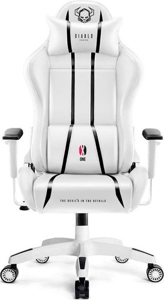 Комп'ютерне крісло для геймера Diablo Chairs X-One 2,0 Normal Size White 346101 фото