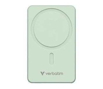 Зовнішній акумулятор (павербанк) Verbatim Charge n Go Essentials Magnetic Wireless 5000 MAh Green (32226) 615179 фото