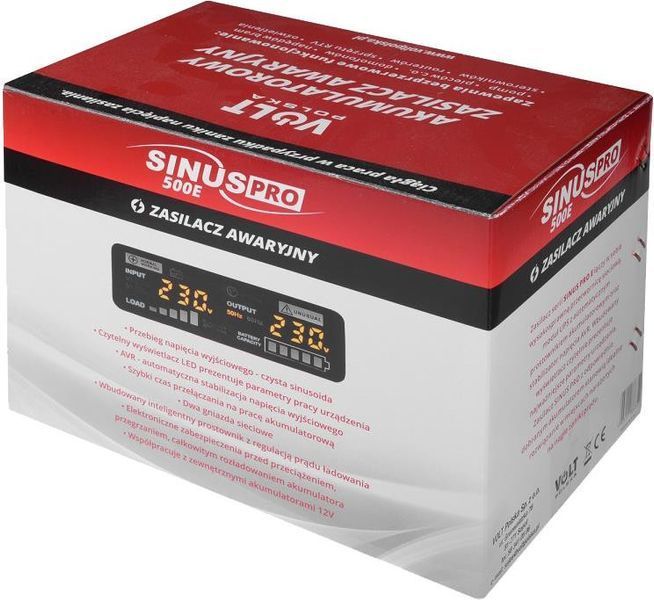 Линейно-интерактивный ИБП Volt Polska SINUS PRO 500E 12V 300 / 500W (3SP050012E) 466527ua фото