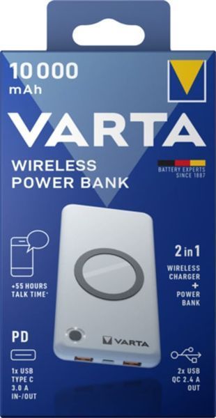 Внешний аккумулятор (павербанк) Varta Wireless 10000 mAh (57913) 613841 фото
