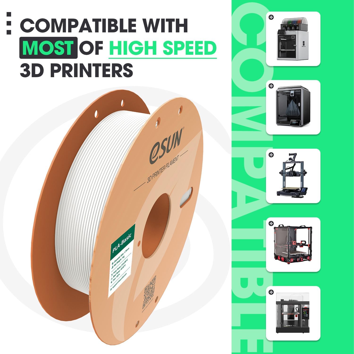 фото Филамент eSun PLA-Basic White (175W1P1) 1