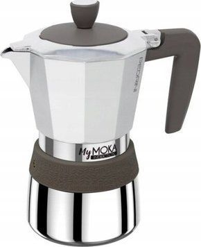 Кавоварка гейзерна Pedrini MyMoka Induction 6TZ White/Silver 592664 фото