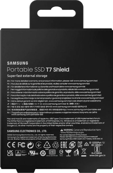 SSD накопичувач Samsung T7 Shield 2 TB Black (MU-PE2T0S) 364794 фото