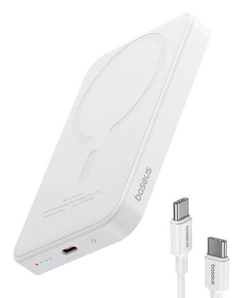 Зовнішній акумулятор (павербанк) Baseus Magnetic Mini 5000mAh 20W White (P10022107223-00) 613575 фото