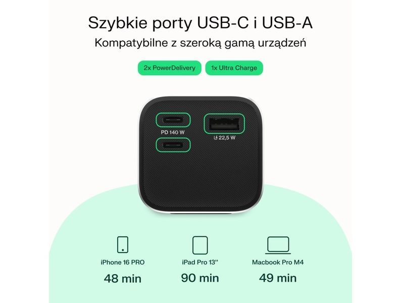 Внешний аккумулятор (павербанк) Green Cell PowerPlay Ultra 140W (PBGC25UD) 614039 фото