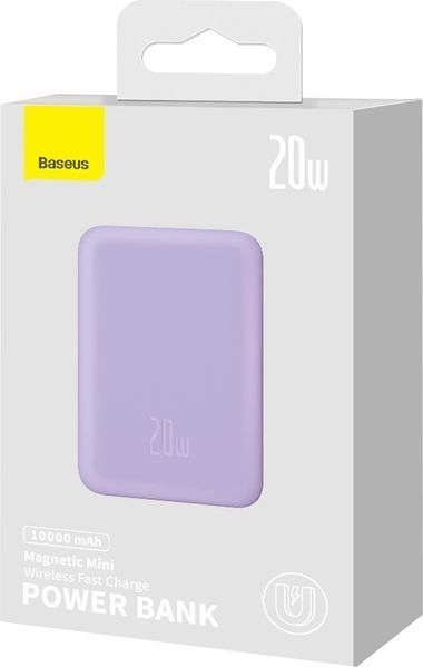 Зовнішній акумулятор (павербанк) Baseus Magnetic Mini Wireless Fast Charge 10000mAh 20W Purple (PPCX110105) 612956 фото