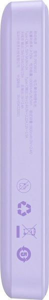 Зовнішній акумулятор (павербанк) Baseus Magnetic Mini Wireless Fast Charge 10000mAh 20W Purple (PPCX110105) 612956 фото