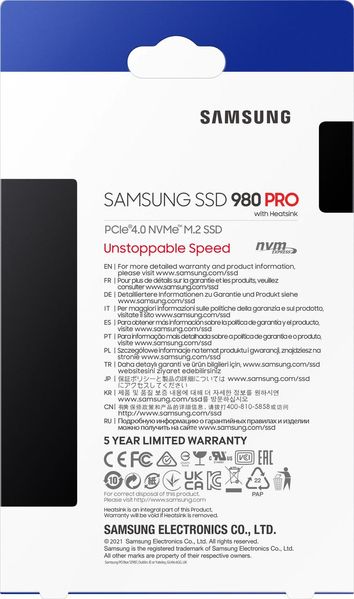 SSD накопичувач Samsung 980 PRO w/ Heatsink 1 TB (MZ-V8P1T0CW) 357373 фото