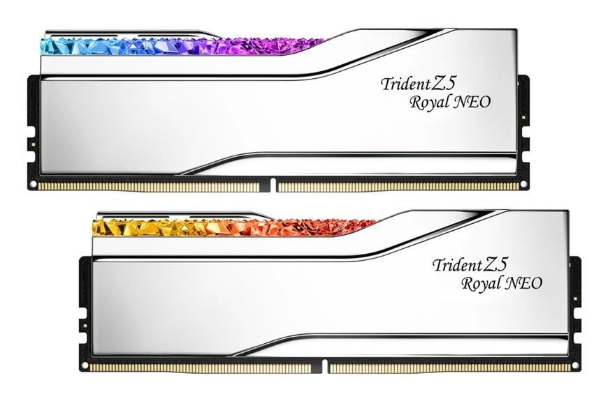 Память для настольных компьютеров G.Skill 32 GB (2x16GB) DDR5 6400 MHz Trident Z5 Royal Neo Silver (F5-6400J3039G16GX2-TR5NS) 571544 фото