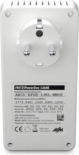 Powerline-адаптер AVM Fritz! 1260E (20002789) 352220 фото