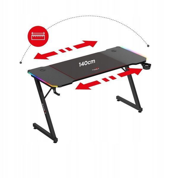 Геймерский игровой стол Huzaro Hero 3.3 RGB Black 514382 фото