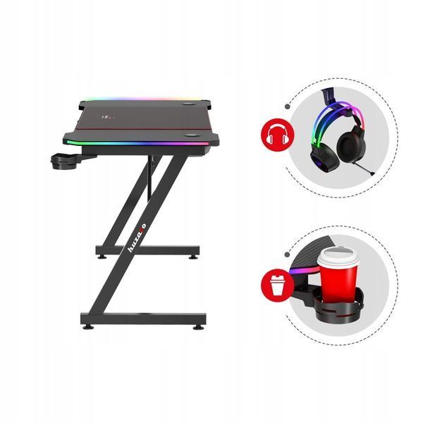 Геймерский игровой стол Huzaro Hero 3.3 RGB Black 514382 фото