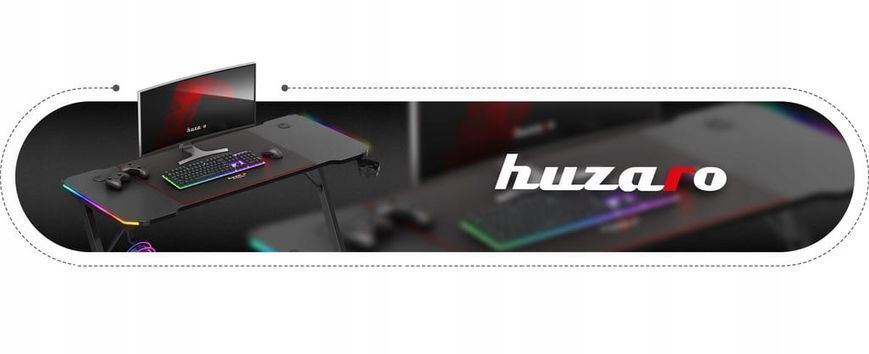 Геймерский игровой стол Huzaro Hero 3.3 RGB Black 514382 фото