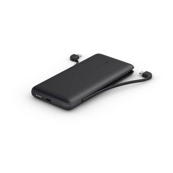 Внешний аккумулятор (павербанк) Belkin Power Bank 10000mAh 23W integrated cables Black (BPB006BTBLK) 613635 фото