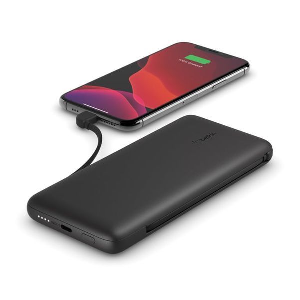 Внешний аккумулятор (павербанк) Belkin Power Bank 10000mAh 23W integrated cables Black (BPB006BTBLK) 613635 фото