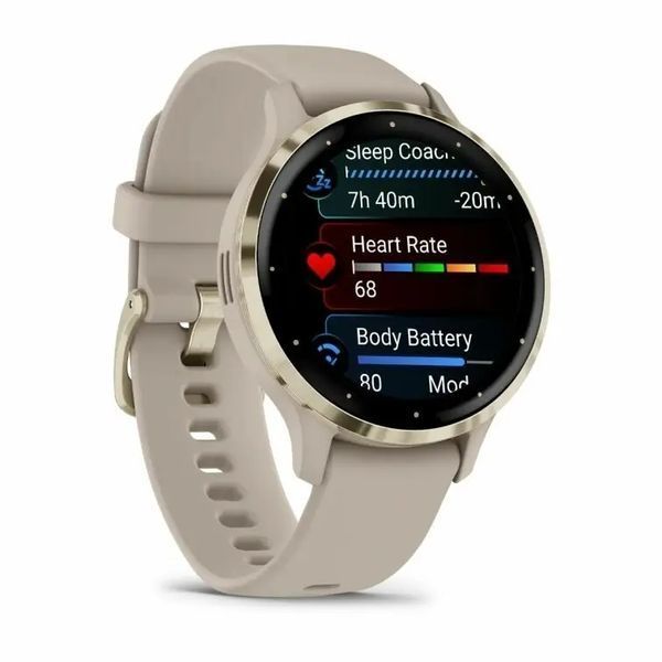Смарт-годинник Garmin Venu 3S Soft Gold S. Steel Bezel w. French Gray Case and S. Band (010-02785-02/52) 612682 фото